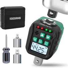 Load image into Gallery viewer, 1/2-Inch Digital Torque Adapter, 2.21-44.25 Ft.lb/3-60 N.m, Electronic Torque Wrench Converter with ±2% Accuracy, Preset Function, Data Storage, 3/8” &amp; 1/4” Adapter for Bike, Motorcycle, Car

