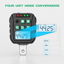 Load image into Gallery viewer, 1/2-Inch Digital Torque Adapter, 2.21-44.25 Ft.lb/3-60 N.m, Electronic Torque Wrench Converter with ±2% Accuracy, Preset Function, Data Storage, 3/8” &amp; 1/4” Adapter for Bike, Motorcycle, Car
