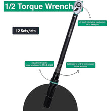 Load image into Gallery viewer, 1/2-Inch Drive Click Torque Wrench, 20-160 Ft.lb/27.1-217 Nm Dual-direction Torque Wrench with ±3% High Precision, Dual Range Scales, Quick Release Reversible Head for Motorcycle, Car
