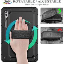 Load image into Gallery viewer, SEYMAC stock Case for Samsung Galaxy Tab S10 Ultra / S9 Ultra Tablet Case 14.6'' with Screen Protector Pencil Holder [360 Rotating Strap] &amp; Stand, for Galaxy Tab S10 Ultra/ S9 Ultra 14.6'', Black1
