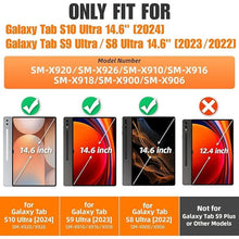 Load image into Gallery viewer, SEYMAC stock Case for Samsung Galaxy Tab S10 Ultra / S9 Ultra Tablet Case 14.6'' with Screen Protector Pencil Holder [360 Rotating Strap] &amp; Stand, for Galaxy Tab S10 Ultra/ S9 Ultra 14.6'', Black1
