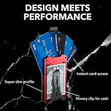 Load image into Gallery viewer, TITAN X Wallet | Minimalist Slim Metal anti RFID Wallet with Money Clip | Front Pocket Wallet | Pro Air Edition (Vivid Red, Airtag Ready)

