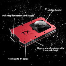 Load image into Gallery viewer, TITAN X Wallet | Minimalist Slim Metal anti RFID Wallet with Money Clip | Front Pocket Wallet | Pro Air Edition (Vivid Red, Airtag Ready)
