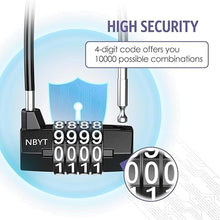 Load image into Gallery viewer, Long Shackle Combination Lock, 4 Digit Weatherproof Handle Padlock for Cabinet Door Outdoor, Resettable Handheld Lock for Travel Bag, Bike, Fence, Luggage School, Fence, Gym Sports Locker
