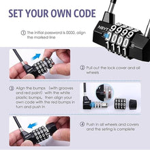 Load image into Gallery viewer, Long Shackle Combination Lock, 4 Digit Weatherproof Handle Padlock for Cabinet Door Outdoor, Resettable Handheld Lock for Travel Bag, Bike, Fence, Luggage School, Fence, Gym Sports Locker
