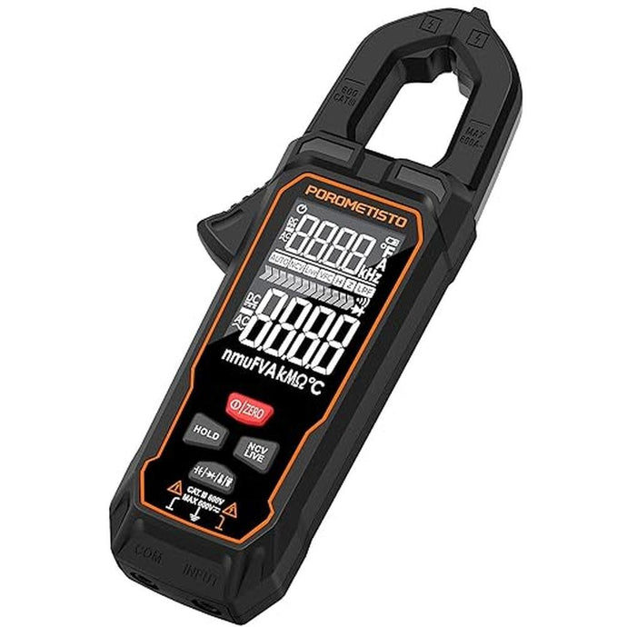 Smart Digital Clamp Meter DC/AC Current Multimeter 600A AC/DC Voltage Tester TRMS Counts Auto-ranging Resistance Capacitance Diodes Continuity Live Wire Temperature