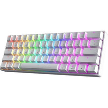 Load image into Gallery viewer, HK GAMING GK61 SE 60% | Mechanical Gaming Keyboard | 61 Keys Multi Color RGB LED Backlit for PC/Mac Gamer | US Layout (White, Mechanical Speed Silver)
