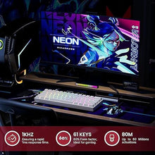 Load image into Gallery viewer, HK GAMING GK61 SE 60% | Mechanical Gaming Keyboard | 61 Keys Multi Color RGB LED Backlit for PC/Mac Gamer | US Layout (White, Mechanical Speed Silver)
