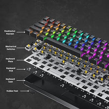 Load image into Gallery viewer, HK GAMING GK61 SE 60% | Mechanical Gaming Keyboard | 61 Keys Multi Color RGB LED Backlit for PC/Mac Gamer | US Layout (White, Mechanical Speed Silver)
