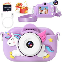 Load image into Gallery viewer, Kids Camera Toddler Toys for Girls Boys, YEEHAO 32MP Dual Lens Digital Camera for 3 4 5 6 7 8 9 Year Old Girl Christmas Birthday Gifts, 1080P Selfie Video Camera for Kids with 32GB SD Card
