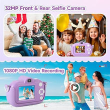 Load image into Gallery viewer, Kids Camera Toddler Toys for Girls Boys, YEEHAO 32MP Dual Lens Digital Camera for 3 4 5 6 7 8 9 Year Old Girl Christmas Birthday Gifts, 1080P Selfie Video Camera for Kids with 32GB SD Card
