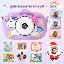 Load image into Gallery viewer, Kids Camera Toddler Toys for Girls Boys, YEEHAO 32MP Dual Lens Digital Camera for 3 4 5 6 7 8 9 Year Old Girl Christmas Birthday Gifts, 1080P Selfie Video Camera for Kids with 32GB SD Card
