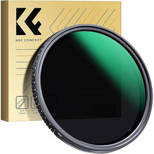 Load image into Gallery viewer, K&amp;F Concept 82mm Variable ND2-400 ND Lens Filter Waterproof 1-9 Stops Adjustable Ultra-Thin Camera Lens ND Filter with 24 Multi-Layer Coatings (D-Series)
