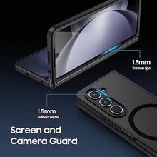 Load image into Gallery viewer, Magnetic for Samsung Galaxy Z Fold 5 Case [Compatible with MagSafe] Slim Translucent Matte Hard Back &amp; Soft Black Bumper, Military Grade Drop Proof Cover, Shockproof Phone Case

