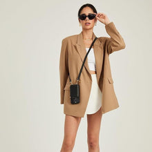 Load image into Gallery viewer, ZVE for iPhone 15 Pro Wallet Case, Crossbody Phone Purse with Card Holder for Women, Zipper Leather RFID Blocking Carrying Cover with Wrist Strap for iPhone 15 Pro 6.1 inch- Black
