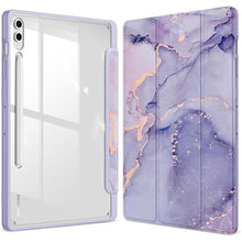 Load image into Gallery viewer, Fintie Hybrid Slim Case for Samsung Galaxy Tab S10 Plus 2024 / S9 FE Plus 5G 12.4 Inch 2023 with S Pen Holder, Shockproof Cover with Clear Transparent Back Shell, Auto Wake/Sleep, Lilac Marble
