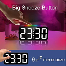 Load image into Gallery viewer, Alarm Clocks for Heavy Sleepers, Vibrating Alarm Clock with Bed Shaker, Night Light, Large Display, Dimmable Loud Clock for Adults Hearing Impaired Deaf Seniors Teens (RGB)
