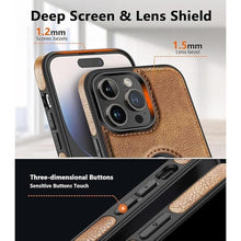 Load image into Gallery viewer, Magnetic for iPhone 15 Pro Max Leather Case,Built-in Invisible Stand [Compatible with Magsafe] Protective Slim Kickstand Phone Cover Compatible with iPhone 15 Pro Max (2023) 6.7"(Brown)
