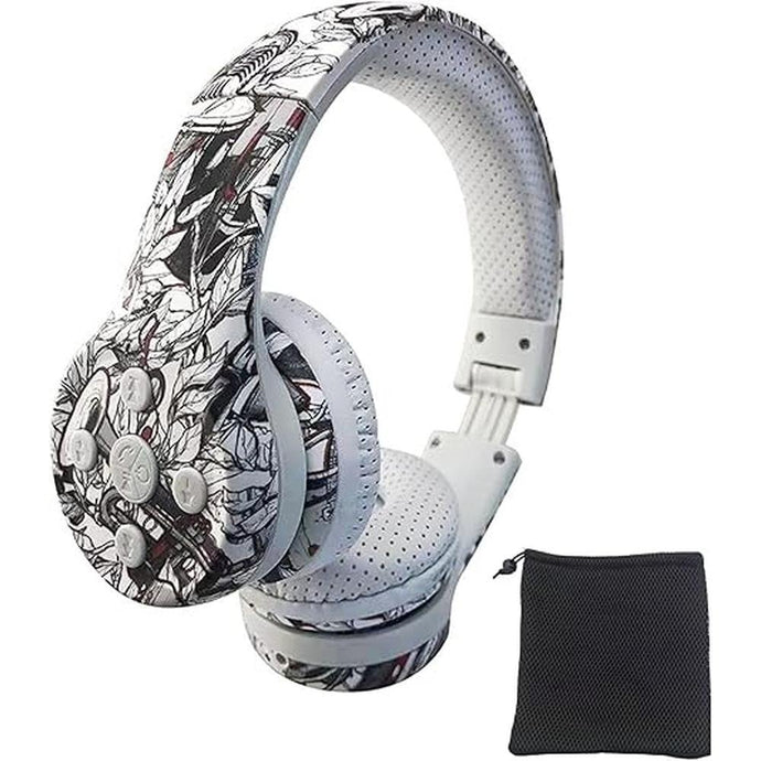 Toddler Headphones Wireless, Bluetooth Kids Headphones,5 Button Easy use for Kids, Volume Limited, Foldable with Mic for Cell Phones TV Tablet School Network Boys Girls (bs690 Pattern)