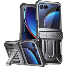 Load image into Gallery viewer, Poetic Spartan Case for Motorola Moto Razr + Plus 2023,[Kickstand][Hinge Protection], Full-Body Shockproof Cover with Kickstand, Metallic Gun Metal
