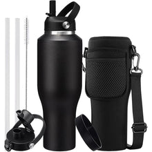 Load image into Gallery viewer, 40 OZ Stainless-steel Insulated Water Bottles - Cold 48H &amp; Hot 24H, Leak-Proof Metal Water Flask with Sleeve, Protective Boot, BPA Free Vacuum Insulated 40oz Water Bottle Fits In Cup Holder
