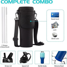 Load image into Gallery viewer, Insulated Water-Cup Skinny-Bottle 40 oz - Stainless Steel Insulated Water Bottles fits in Cup Holder, Leak Proof Metal Flask Water Cup with Straw Spout Lids for Women Men
