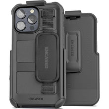 Load image into Gallery viewer, Encased Rugged Hand Strap Case Designed for iPhone 15 Pro Max Case with Belt Clip Phone Holster, Heavy Duty Military-Grade Protection [Falcon Armor]
