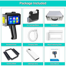 Load image into Gallery viewer, TIJ800P Handheld Inkjet Printer 1 inch Portable Handheld Printer Gun 5 Inch Screen Quick Drying Inkjet Coding Machine for Batch Number/Date/Barcode/QR Code/Logo etc
