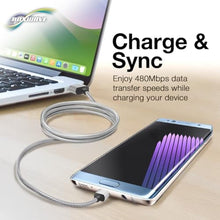 Load image into Gallery viewer, BoxWave Cable Compatible with RUIZU X02 Bluetooth MP3 Player - Micro USB DuraCable, Braided Micro USB Charging Cable - Space Grey
