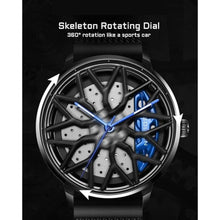 Load image into Gallery viewer, SOLLEN Car Watches for Men, Spinning Car Wheel Rim Watch, Casual Waterproof Men's Wrist Watch with Japanese Quartz &amp; Luminous Function, Gift for Adults, Car Enthusiast - 42.5mm
