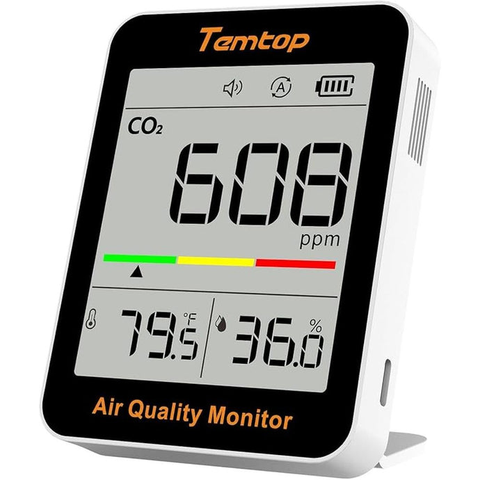 Temtop CO2 Monitor Indoor air Quality Monitor Portable CO2 Meter, CO2, Temperature, Humidity Home, Office or School