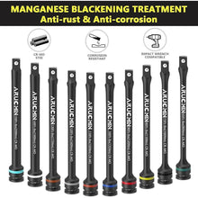 Load image into Gallery viewer, 1/2" Drive Torque Limiting Extension Bar Set, 10-Piece Lug Nut Torque Stick Set With 8 Inch Color-Coded 65 to 150 Ft-Lbs Torque Sticks
