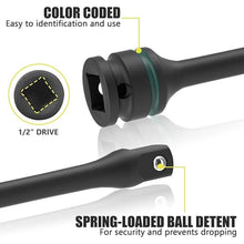 Load image into Gallery viewer, 1/2" Drive Torque Limiting Extension Bar Set, 5-Piece Lug Nut Torque Stick Set With 8 Inch Color-Coded 65 to 140 Ft-Lbs Torque Sticks
