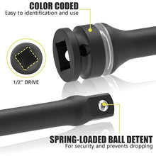 Load image into Gallery viewer, 1/2" Drive 120 Ft-Lbs Torque Limiting Extension Bar, 8 Inch Color-Coded Lug Nut Torque Sticks
