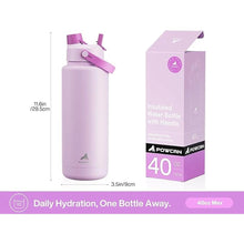 Load image into Gallery viewer, 40 oz Insulated Water Bottle with 2-in-1 Straw and Spout Lid, Keep Cold 24H, Leak-Proof, BPA-Free, Double Wall Stainless Steel Water Bottle for Sports, Gym, Travel, and School (Misty Lilac)

