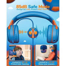 Load image into Gallery viewer, Kids Headphones Wired Toddler Headphones with Microphone, Over-Ear Headphones, 85/94dB Volume-Limiting, 3.5mm Jack, Foldable On-Ear Design - Safe &amp; Comfortable for Learning BRBO
