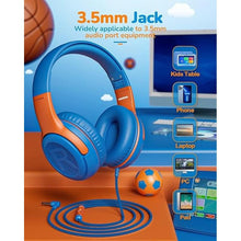 Load image into Gallery viewer, Kids Headphones Wired Toddler Headphones with Microphone, Over-Ear Headphones, 85/94dB Volume-Limiting, 3.5mm Jack, Foldable On-Ear Design - Safe &amp; Comfortable for Learning BRBO
