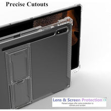 Load image into Gallery viewer, Clear Stand Back Case for Samsung Galaxy Tab S9 Tablet 11 inch (2023 Release) (SM-X710/ X716B/ X718U) with S Pen Holder/Kickstand Anti-Fall Transparent Soft TPU Back Shockproof Cover, Clear
