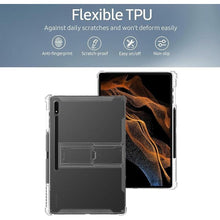 Load image into Gallery viewer, Clear Stand Back Case for Samsung Galaxy Tab S9 Tablet 11 inch (2023 Release) (SM-X710/ X716B/ X718U) with S Pen Holder/Kickstand Anti-Fall Transparent Soft TPU Back Shockproof Cover, Clear
