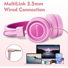 Load image into Gallery viewer, HEYSONG Children&#39;s Headphones, Headphones for Kids 85 / 94dB Volume Limited Foldable 3.5mm Jack Wired Cord, Headset for Boys Girls Child Smartphones Tablet School Travel Plane
