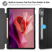 Load image into Gallery viewer, ProCase Cover for Lenovo Tab P12 12.7 inch 2023 Case TB370FU with Pen Holder, Slim Folio Case Protective Hard Shell Lightweight Stand Smart Cover for 12.7 inch Lenovo Tab P12 2023 -Black
