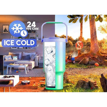 Load image into Gallery viewer, Meoky 32 oz Tumbler with Handle, Tumbler with Lid and Straw, Stainless Steel Travel Mug, 100% Leak Proof, Keeps Cold for 24 Hours, Fits in Car Cup Holder (Fairyland)

