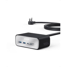 Load image into Gallery viewer, Anker Nano Charging Station(100W Max), 7-in-1 USB C Power Strip for iPhone 16/15/14 and MacBook Air/Pro, 5ft Thin Cord,3AC, 2USB A,2USB C,Power Delivery Desktop Accessory for Home&amp;Office(Black)
