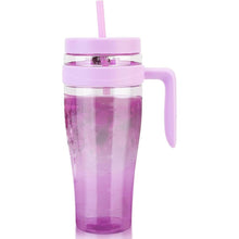 Load image into Gallery viewer, Hydraful 50 oz Tritan Plastic Tumbler with Lid and Straw and Handle - 100% Leak-Proof - Perfect for Iced Coffee, Smoothies, and Juice - Wide Mouth Reusable Water Bottle with Time Marker
