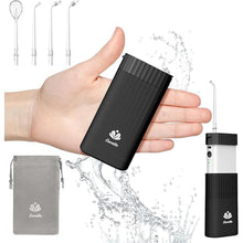 Load image into Gallery viewer, Portable Water Flosser for Teeth,Travel Water Flosser Picks,Mini Cordless Oral Irrigator Rechargeable Power Dental with Telescopic Water Tank, IPX7 Wateroproof for Brace &amp; Sensitive Teeth Care,Black
