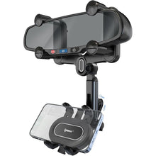 Load image into Gallery viewer, IPOW Large Rearview Mirror Phone Holder for Car 360°Rotatable and Retractable, 2024 Upgraded Four Corners Fixed Anti-Shake Multifunctional Design for All Phones and All Car Rearview Mirror with Button
