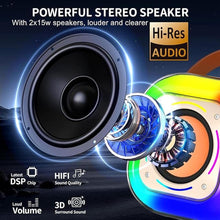 Load image into Gallery viewer, Karaoke Machine for Adults Kids: Portable PA System with 2 Wireless Microphones, Karaoke Speaker with 3.5&quot; Subwoofers and LED Lights for Home Party, Best Music Gifts for All
