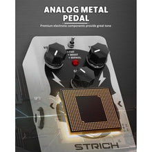 Load image into Gallery viewer, STRICH GREY TUBE Distortion Guitar Pedal, Distortion 3 Modes Fat, Boost, Normal Classic Crunch 80s Metal/Nu Metal, True Bypass for Electric Guitar, White
