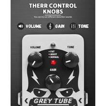 Load image into Gallery viewer, STRICH GREY TUBE Distortion Guitar Pedal, Distortion 3 Modes Fat, Boost, Normal Classic Crunch 80s Metal/Nu Metal, True Bypass for Electric Guitar, White
