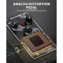 Load image into Gallery viewer, STRICH Distortion Guitar Pedal, Morpher Distortion, Super Muff Analog, Tight, Classic Crunch 80s Metal, True Bypass for Electric Guitar, White and Black
